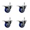 Service Caster 3'' Blue Polyurethane Swivel 7/16'' Stem Caster Set with Total Lock Brake, 4PK SCC-GRTTL20S314-PPUB-BLUE-716138-4 - alternate 1